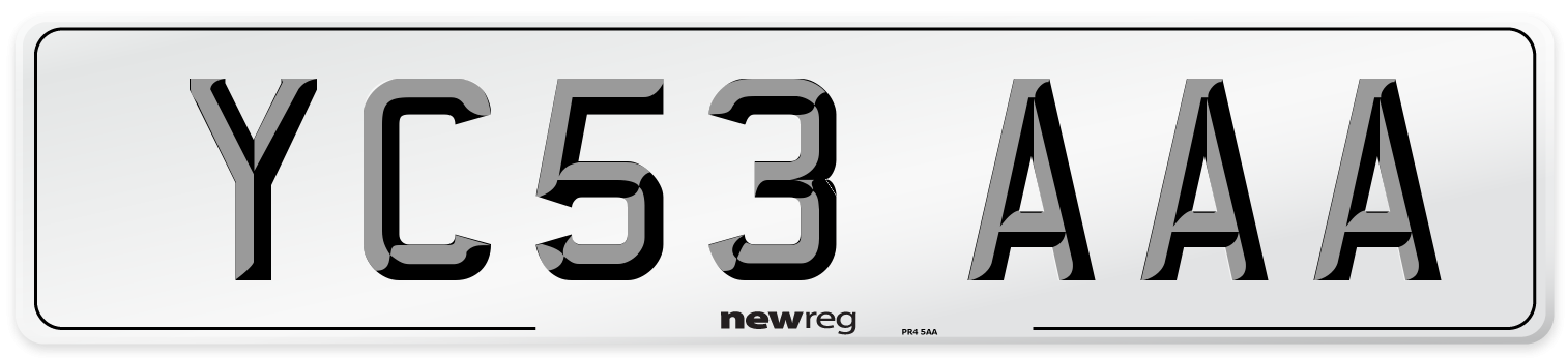 YC53 AAA Number Plate from New Reg